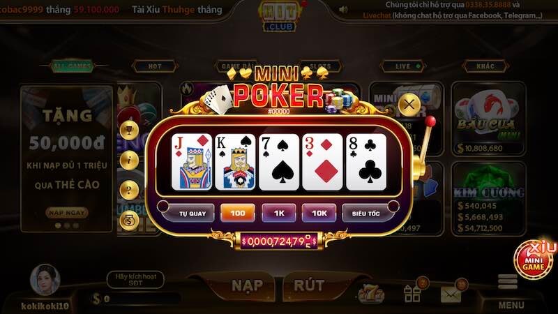 Hướng dẫn cách chơi Mini Poker tại Hitclub